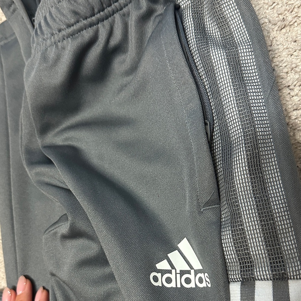 Adidas Kids Charcoal Joggers with Stripes - Picture 3 of 6